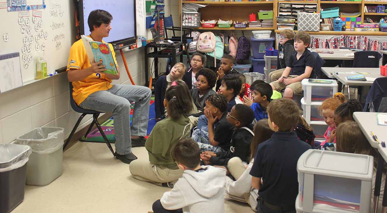 Student-Athletes Celebrate Dr. Seuss at Nelson Elementary